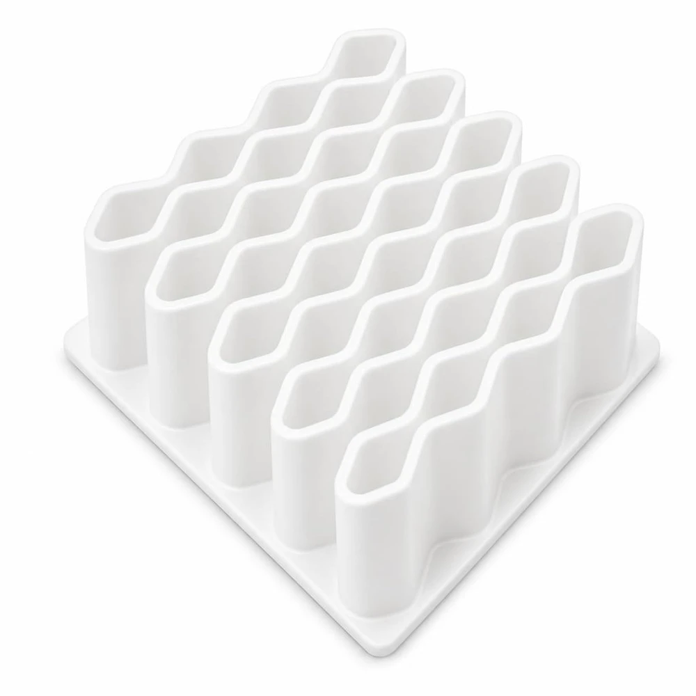 32 Compartments Silicone Cosmetic Organizer & Wavy Storage Rack Makeup Display Stand Suitable for Makeup Brushes and Bathroom