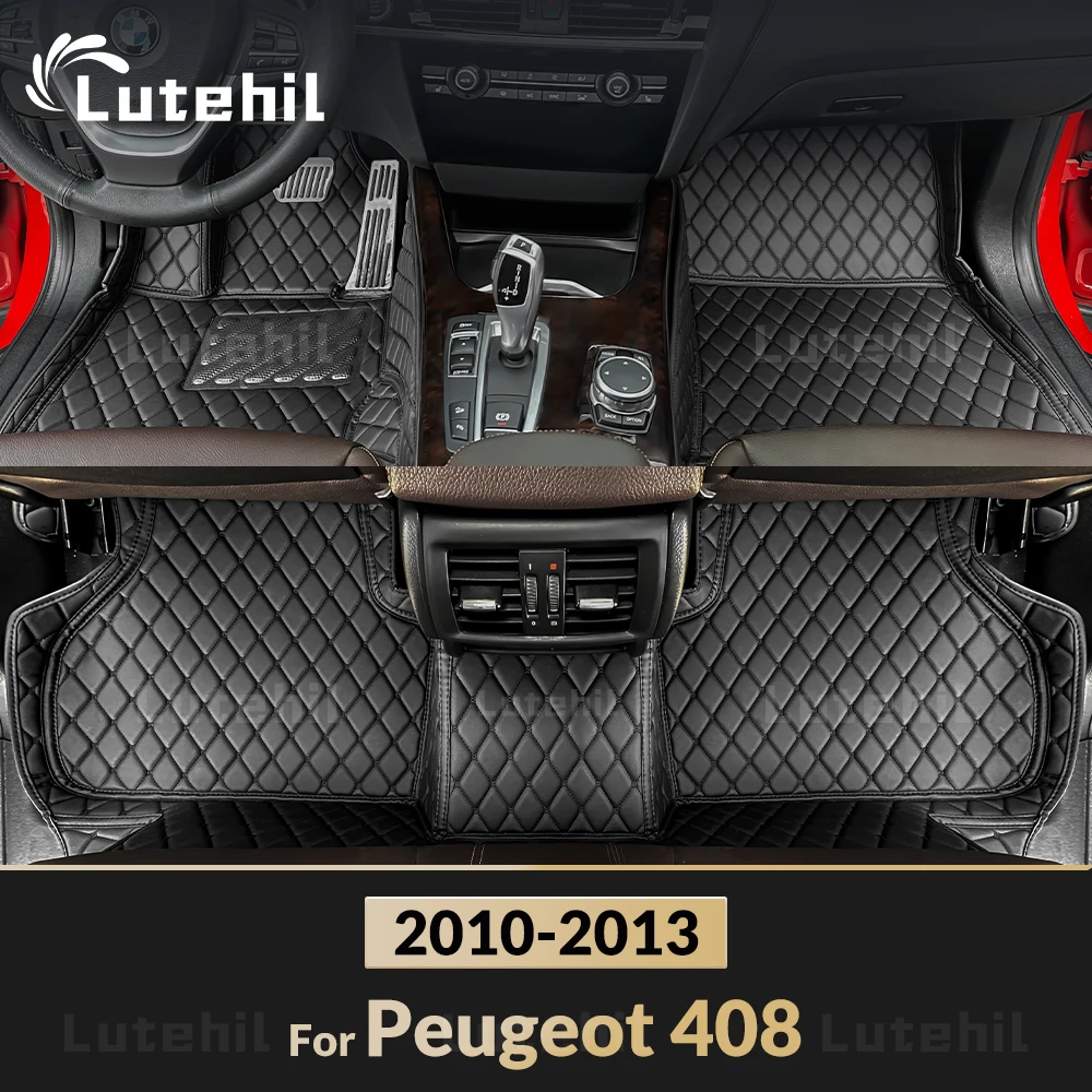 

Автомобильные коврики Lutehil для Peugeot 408 2010 2011 2012 2013, изготовленные на заказ автомобильные подушечки для ног, автомобильный ковер, аксессуары для интерьера