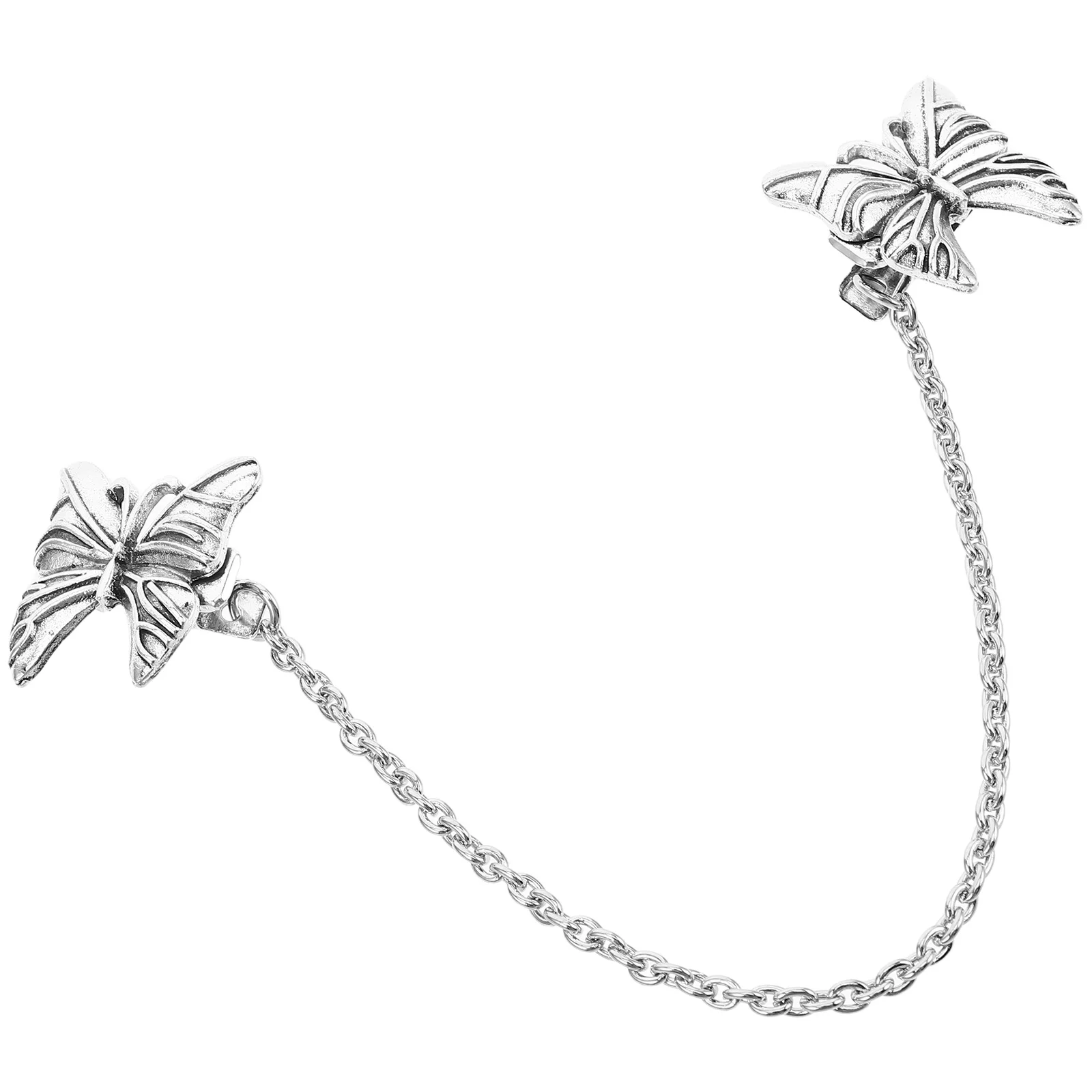 Clips para chal de mariposa, cadena Vintage para vestido, cárdigan, Clip para Collar, broche, Pin para mujer, suéter, capa, Clip, accesorio elegante para bufanda