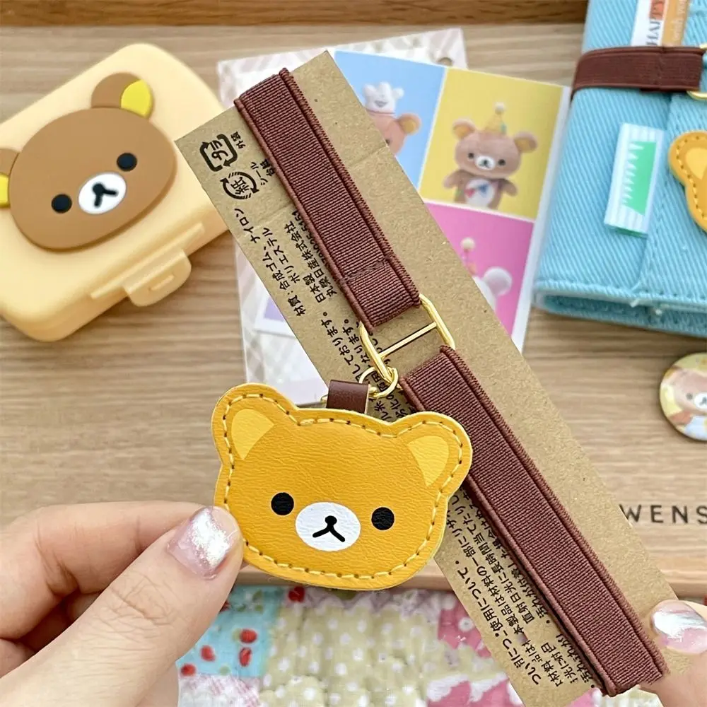 High Quality Cartoon Bear Notebook Straps Adjustable Elastic Band Binding Rope Loose-leaf Notebook Binder Strap DIY Decoration