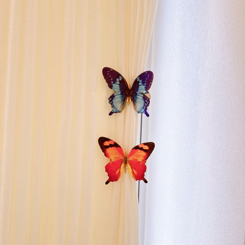 Simulated Butterfly Curtain Clips – Y2K Aesthetic Decorative Clips for Girl's Bedroom Sheer Curtains, Door Curtains