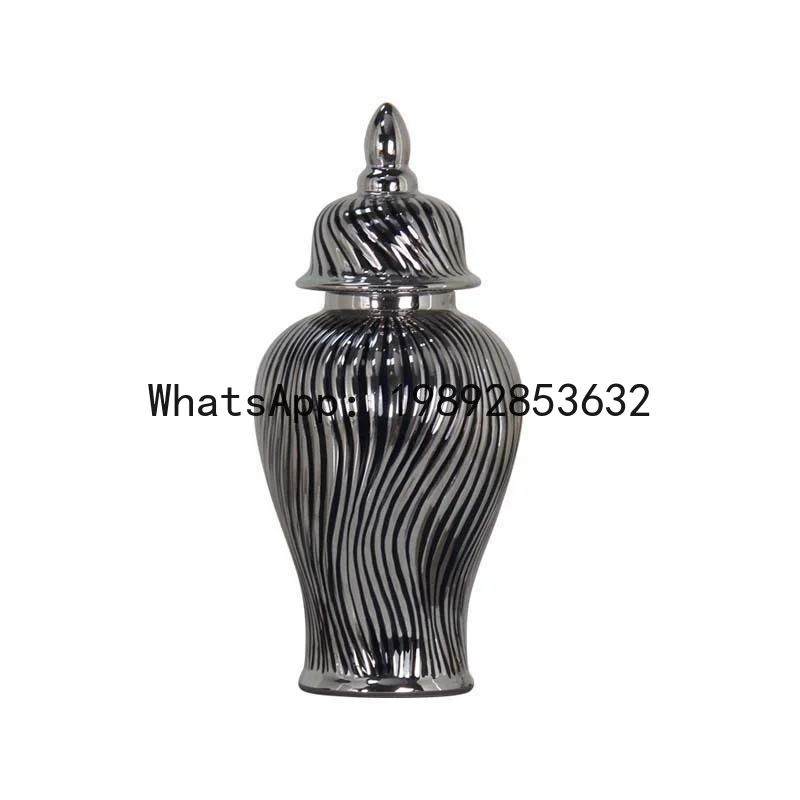 Ceramic General Jar Golden Ginger Jar Storage Tank Flower Vase Ceramic Handicrafts Storage Containers Home Decoration