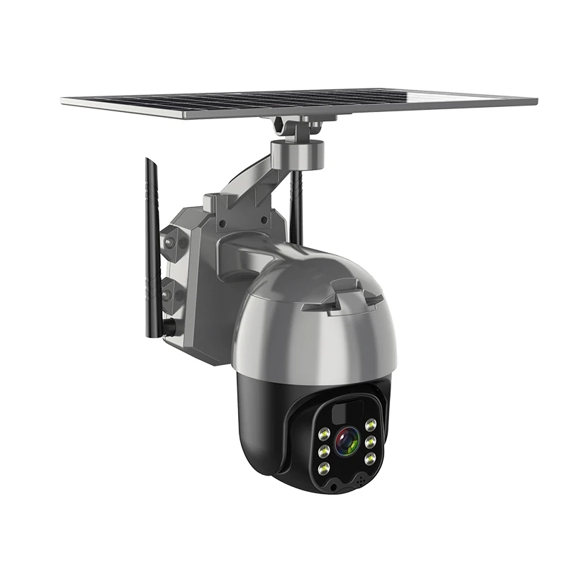 Outdoor Security System HD 2MP 4MP Video Record Solar Panels Battery Power 4G Card Night Vision PTZ CCTV