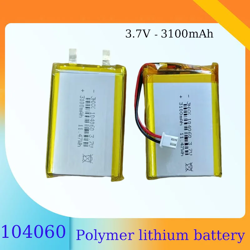 104060 3.7V 3100mAh Lipo Polymer Lithium Rechargeable Battery for GPS Navigator GPS MP5 Bluetooth Speaker Headset E-book Camera