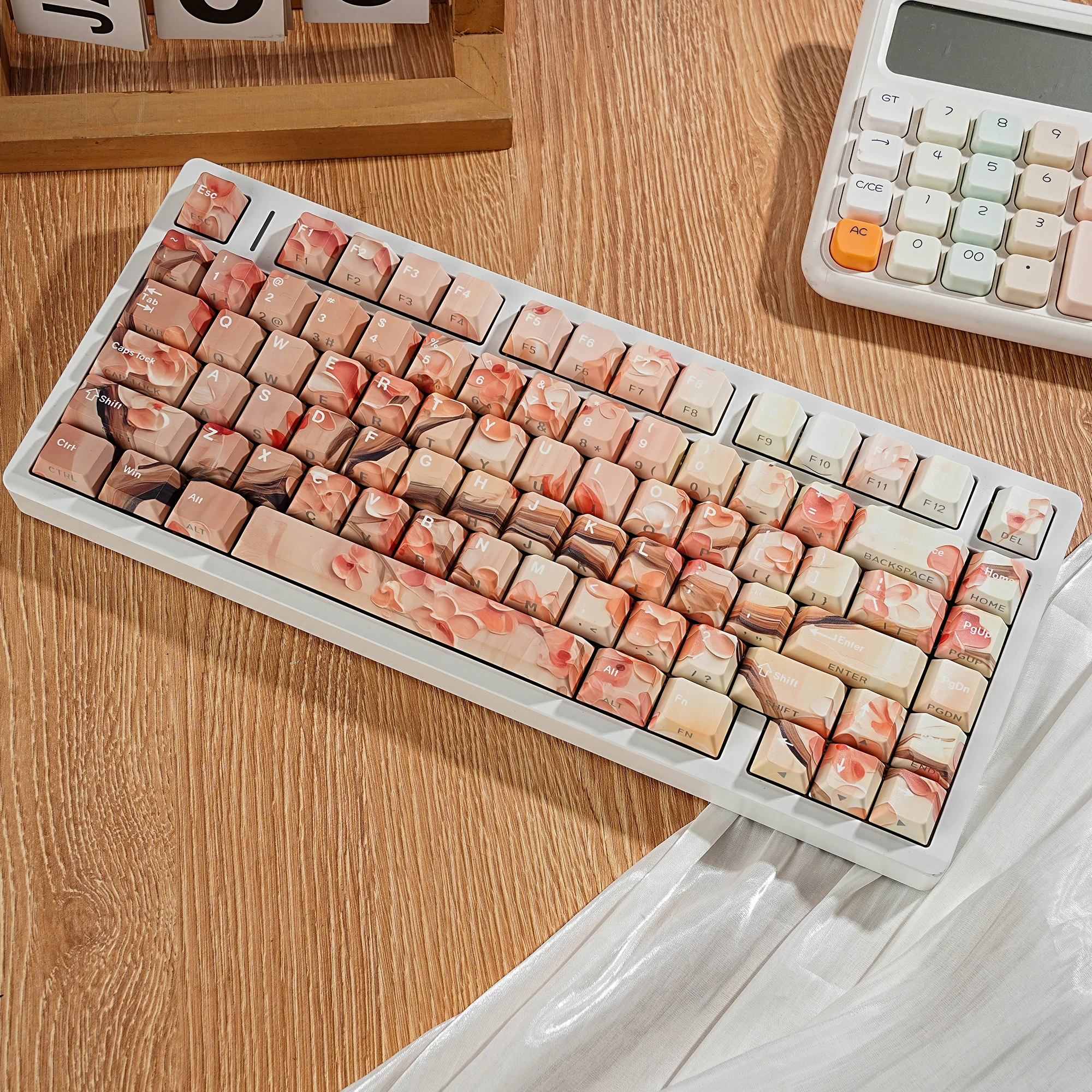 

Колпачки для клавиш PBT с легким ароматом, сублимационная печать, Cherry Profile, 131 клавиша, для механической клавиатуры, испанский, французский, немецкий, русский языки