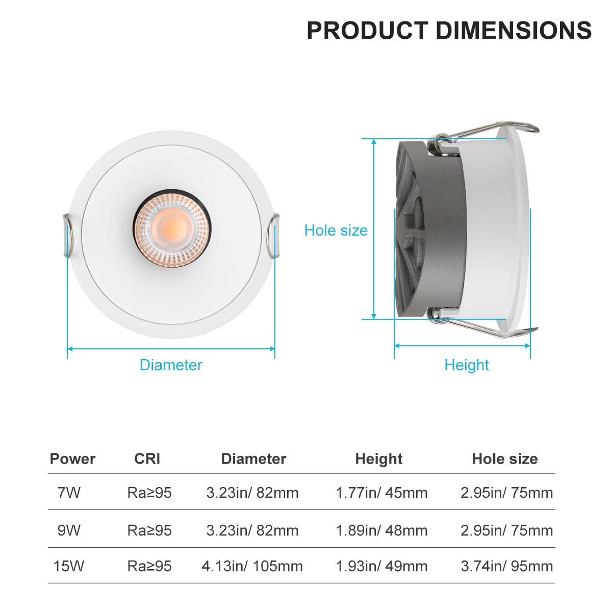 Dimmbare LED Down light Decken einbau leuchte Cob Blends chutz Aluminium Scheinwerfer AC110V 220V Home Office Store