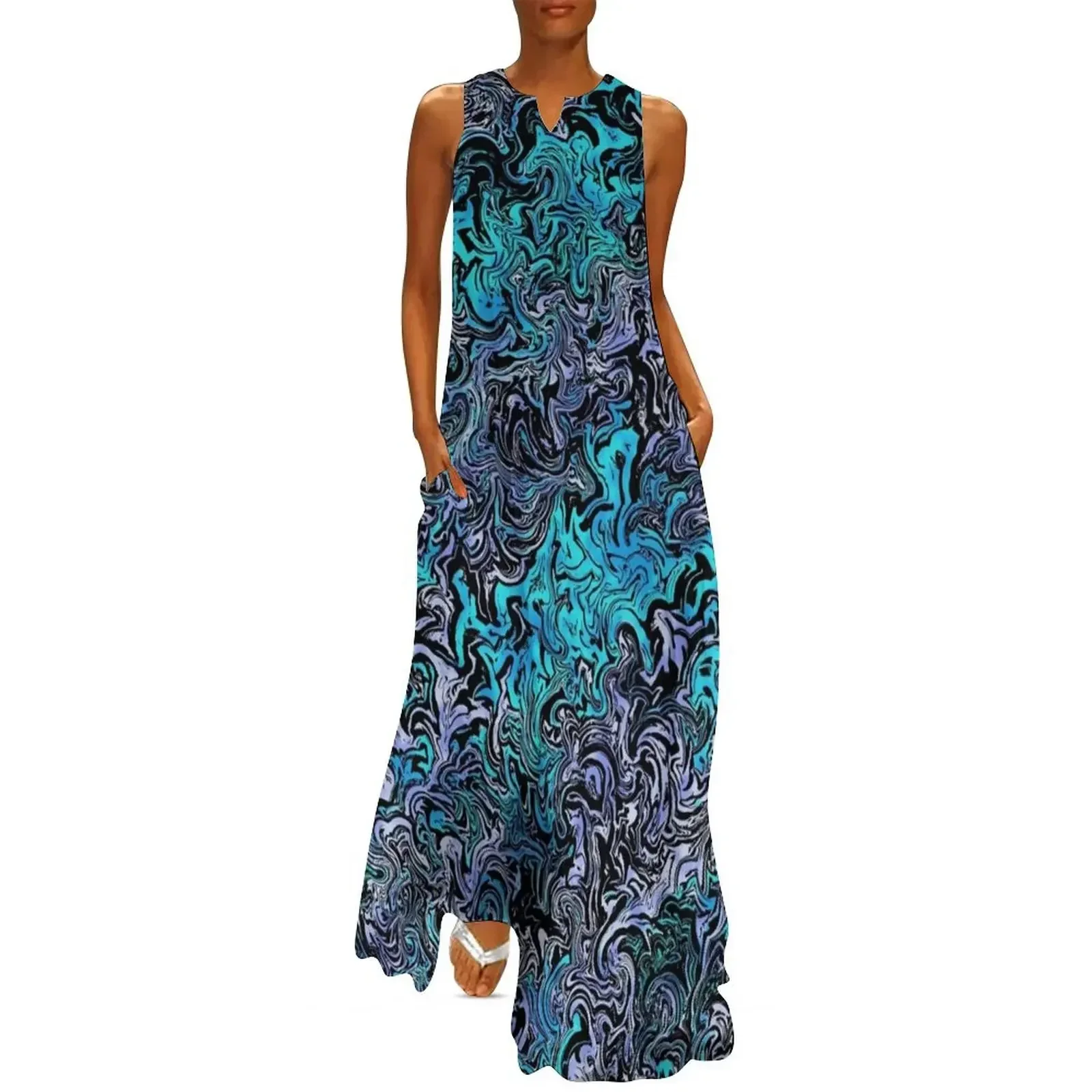 

Abstract Whimsy Long Dress summer dress daily dress for women sensual sexy for women evening woman