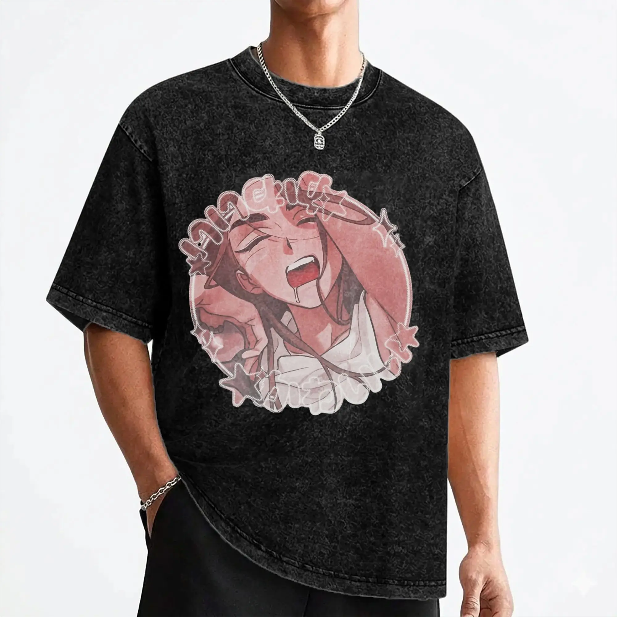 Alien Stages Anime Hyuna T Shirts Washed 100% Cotton High Street T-Shirts  Casual Men Women Streetwear Graphic Tees