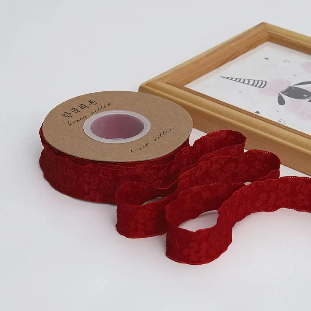 Creative 10 หลานูนดอกไม้ริบบิ้น 2.5 ซม.Camellia โบว์เครื่องประดับผมห่อของขวัญช่อดอกไม้บรรเทาดอกไม้ WAVE ริบบิ้น