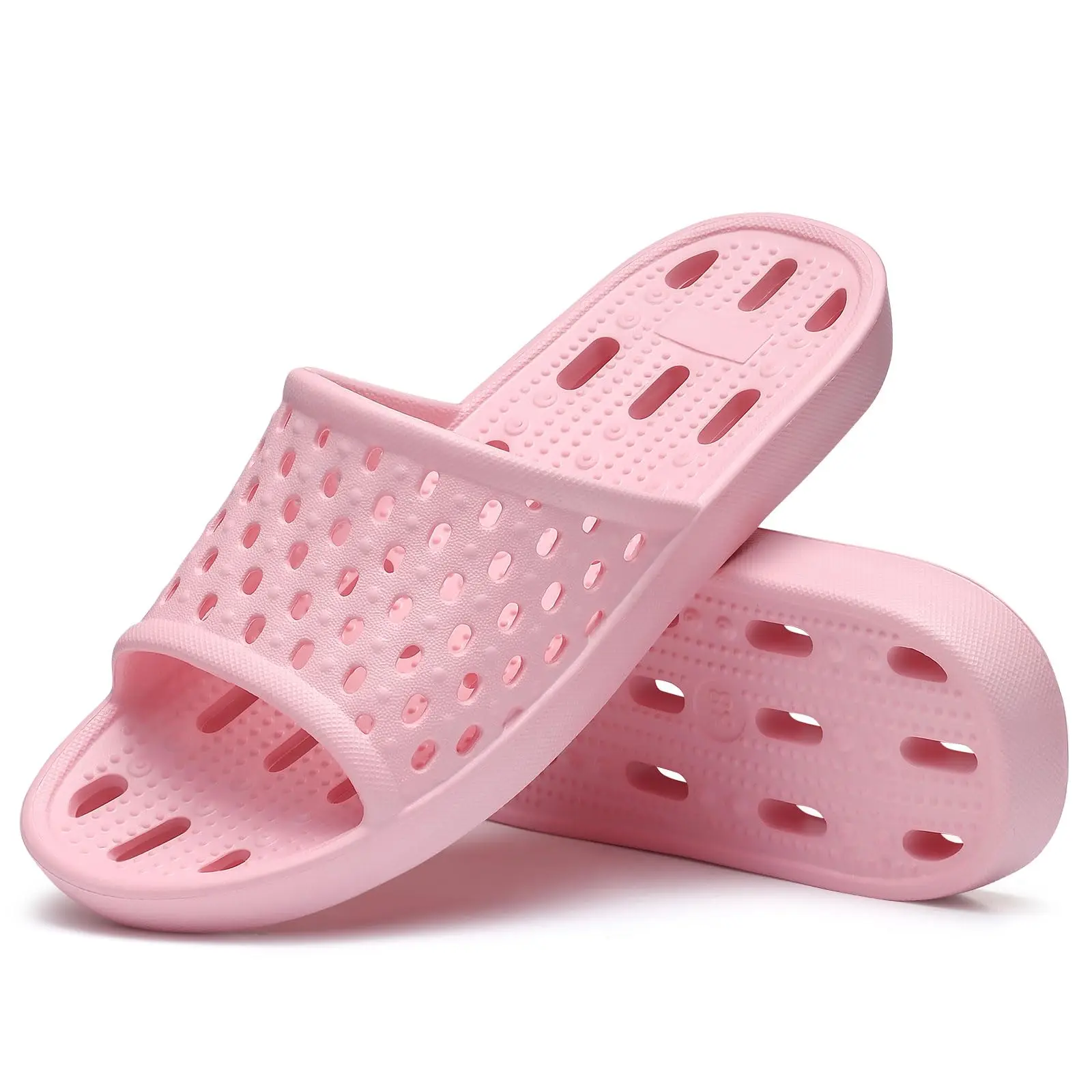 Shevalues Schnelltrocknende Damen-Duschpantoffeln, flache Slip-On-Hausschuhe, bequeme Badezimmer-Slides, rutschfeste Pool-Sandalen für den Fitnessbereich – Detail 21