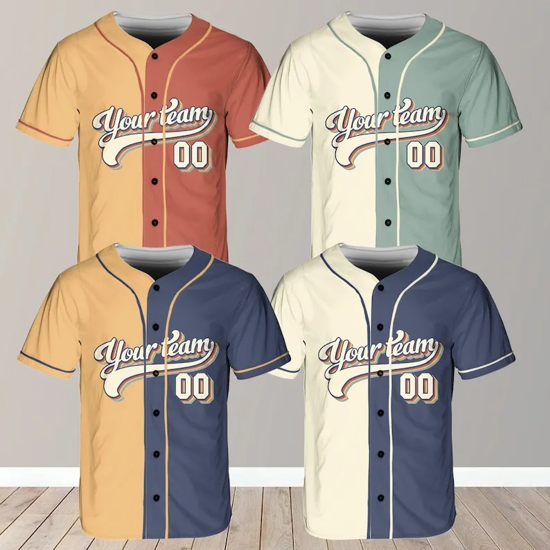 

Personalized Team Name And Number Baseball Jersey, Custom Baseball Jersey Uniform For Baseball Fans Lovers Team Jersey