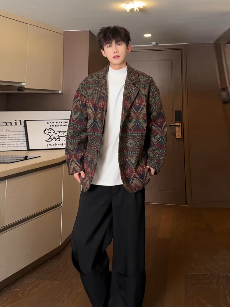 

Мужское пальто в стиле ретро-этно, осеннее, новое, в китайском стиле, шерстяное, в тибетском стиле, свободного кроя, с жилетом