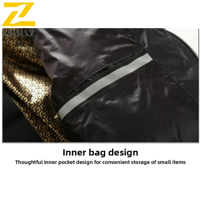 COMXZ Men's Hooded Puffer Jacket Winter  Streetwear Coat Windproof Water-Resistant American Style Thickened Warm Outerwear