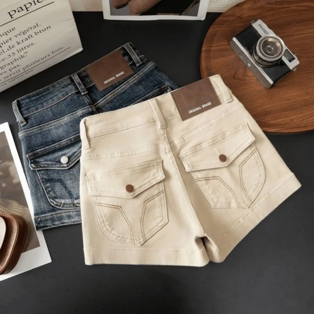 Retro Washed High Waist Denim Shorts Women 2026 Summer New Hot Girl Sexy Jeans Super Shorts