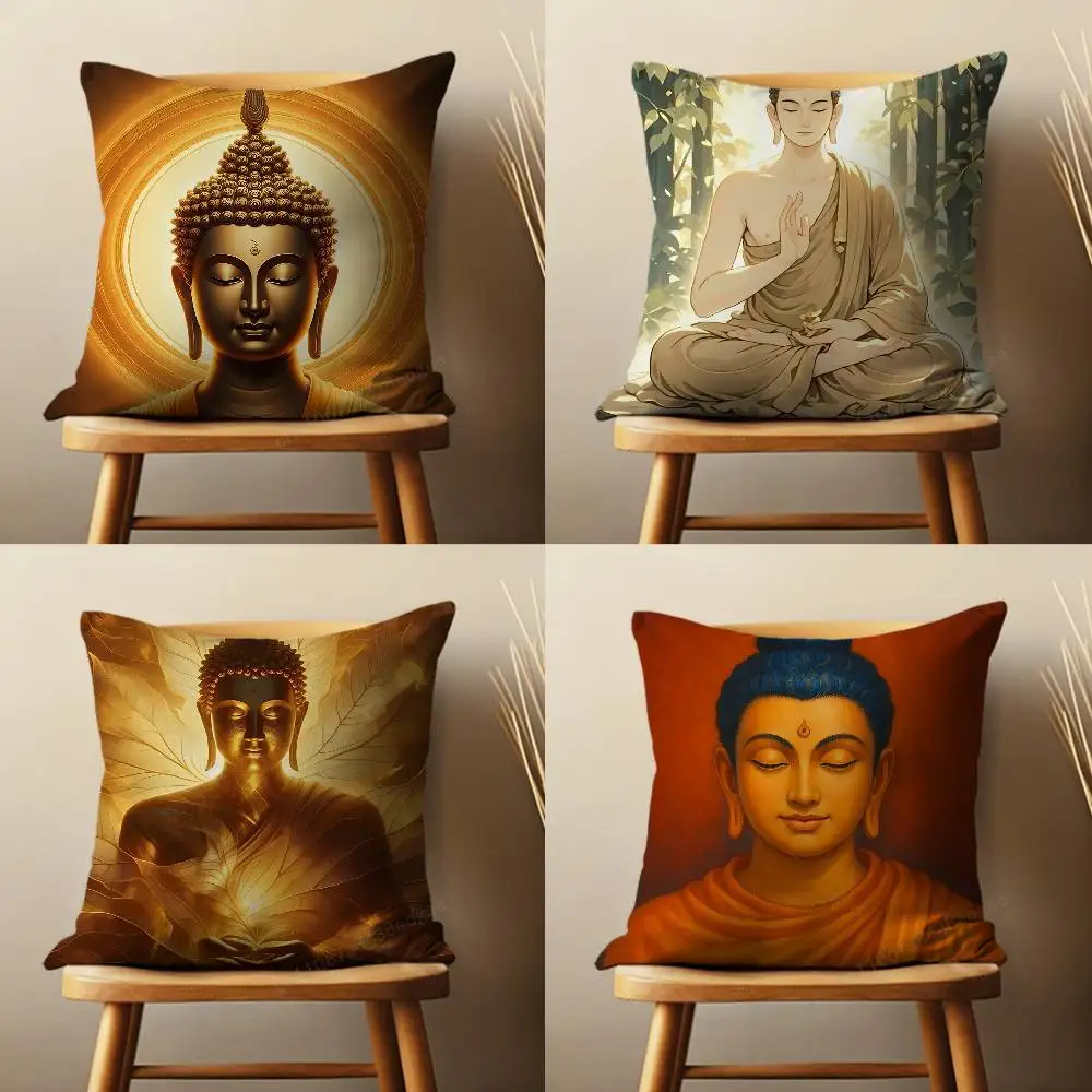 

Belief Art Buddha image Throw Pillow Case For 45*45cm,55*55cm,30*30cm,Car Pillowcase Home Bedchamber Decor Gift