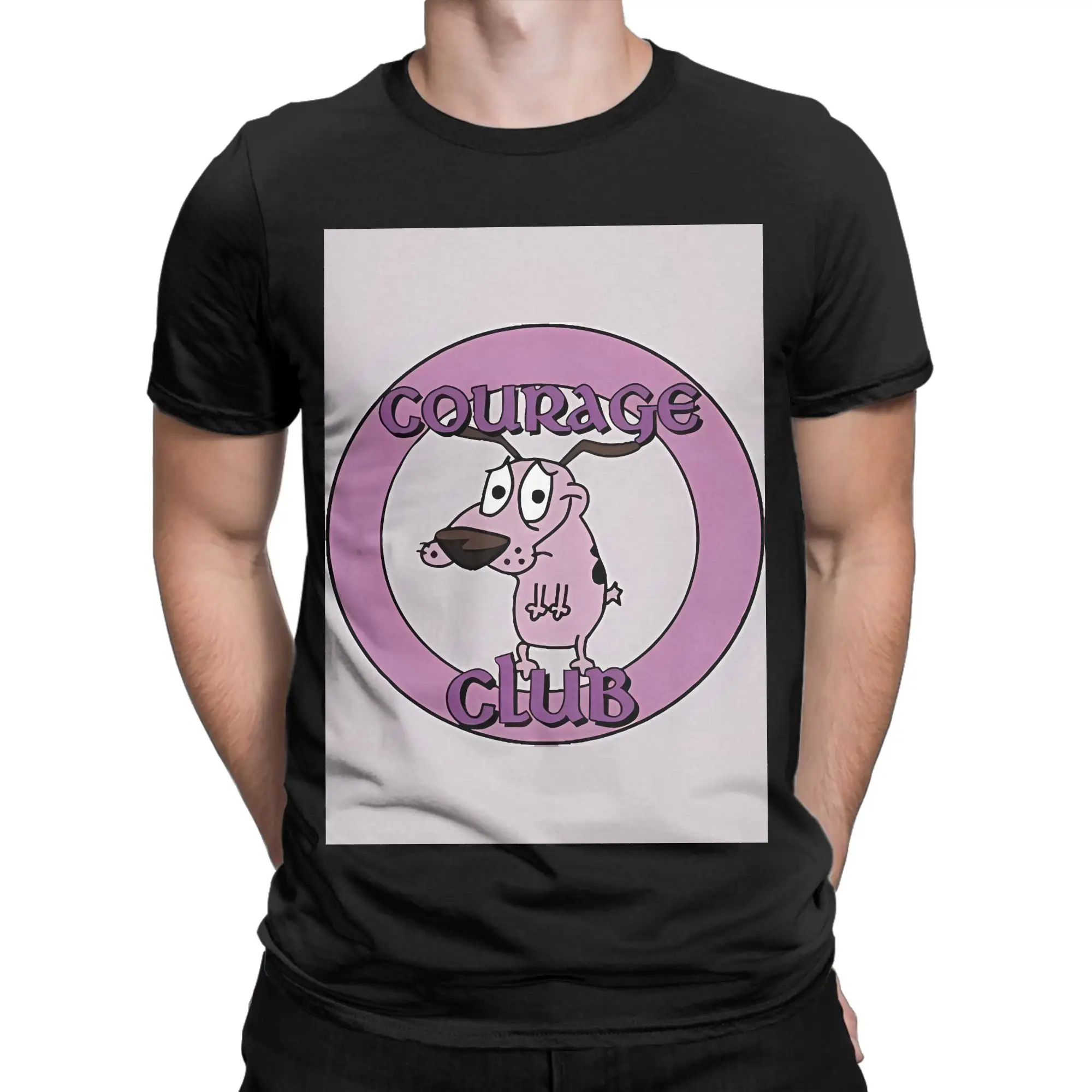cCourage the Cowardly Dog Courage Club Funny Graphic 100% Cotton T-Shirt cCourage the Cowardly Dog Tees Tops For Men