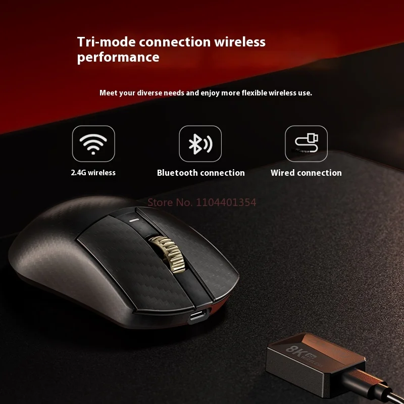 Dareu A950ultra ألياف الكربون ثلاثة وضع ربط ماوس لاسلكي الألعاب Esports خفيفة الوزن علم الحركة ماوس الألعاب FPS الماوس
