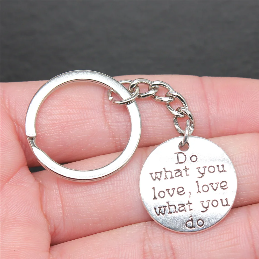 Souvenirs Gift Dropshipping Antique Silver Color 24x24mm Do What You Love Love What You Do Pendant Keyring