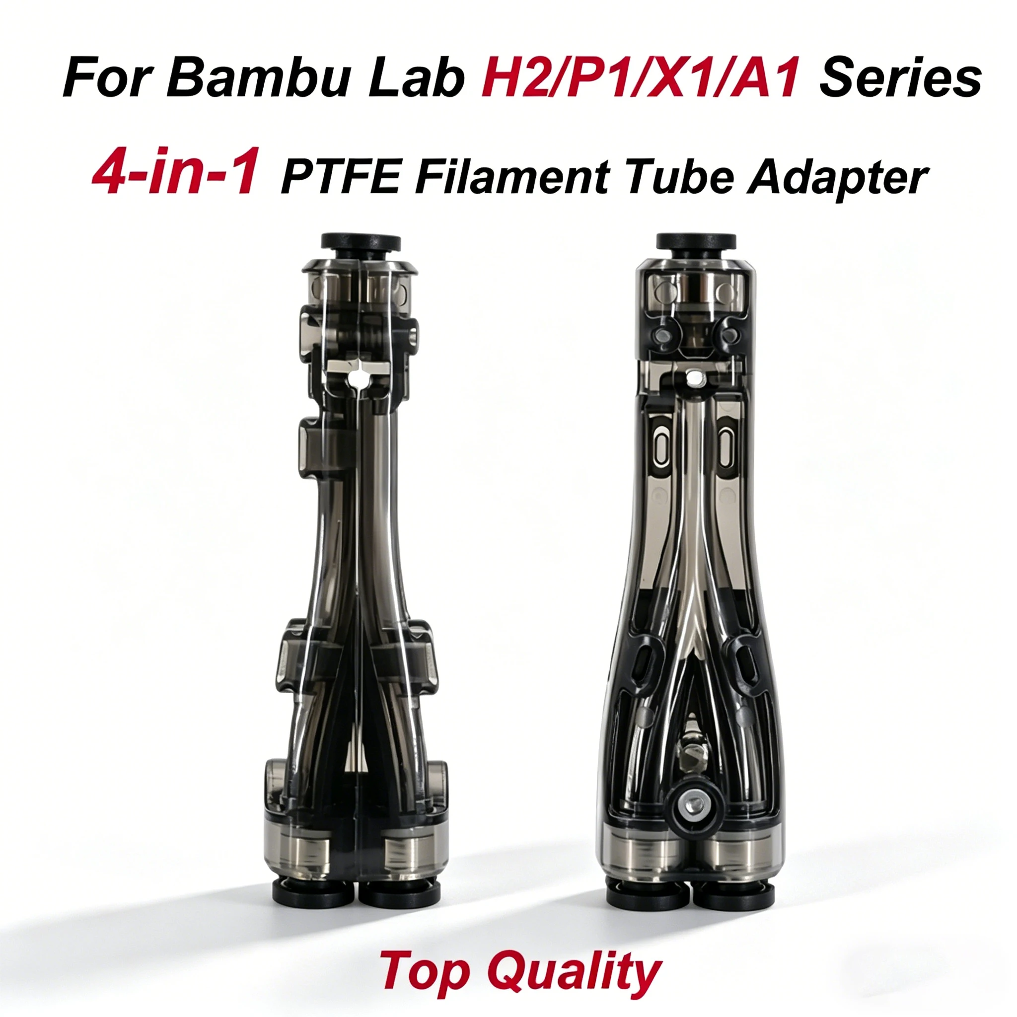 

Усовершенствованный адаптер PTFE 4-в-1 для 3D-принтеров Bambu Lab H2C/H2D/H2S/P1S/P1P/P2S/X1C/A1/A1MINI, совместимость с несколькими типами филаментов, 3D-запчасти