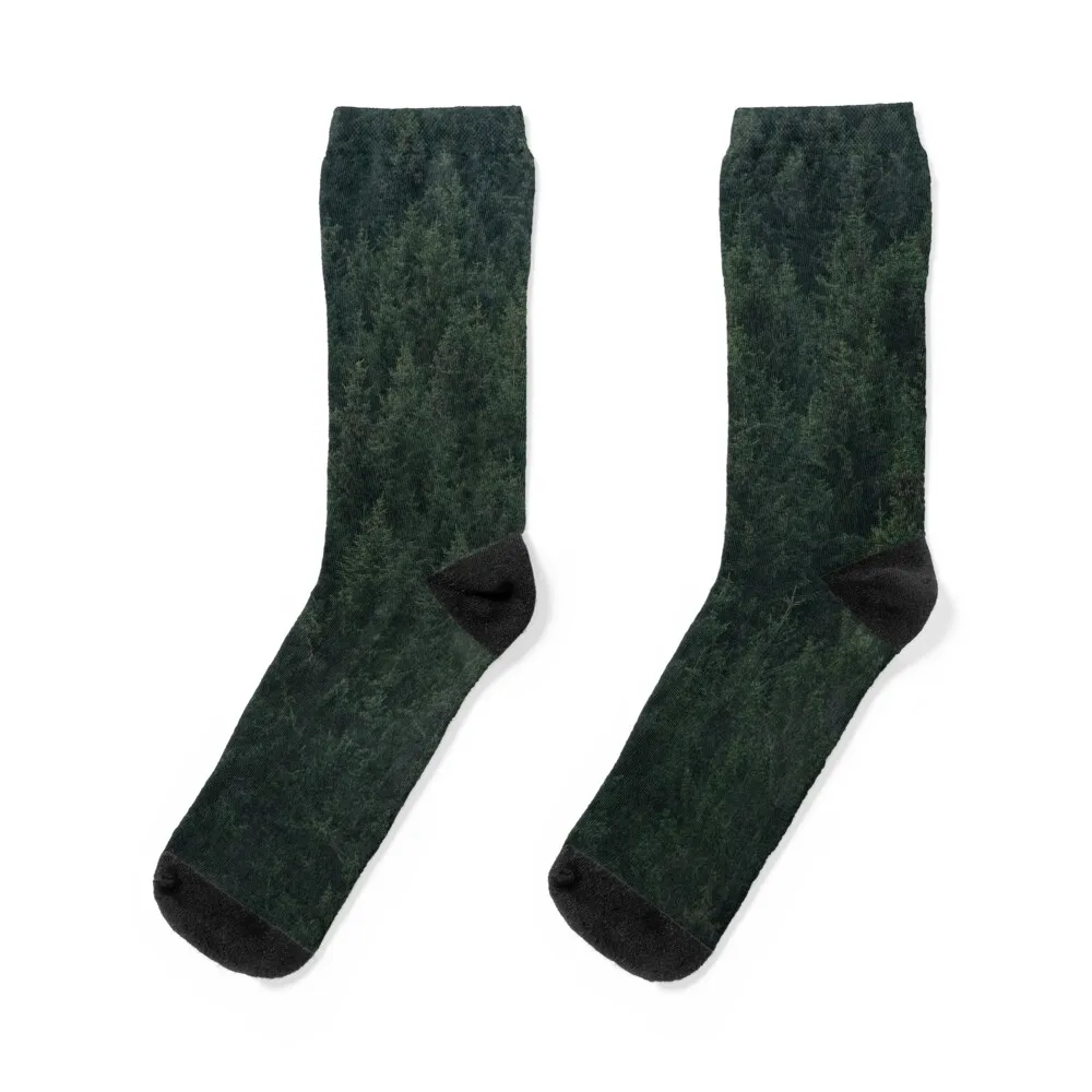 Army Of Me // Evergreen Wilderness Pattern Forest With Cascadia Trees Socks fashionable designer ankle Socks Female Men's