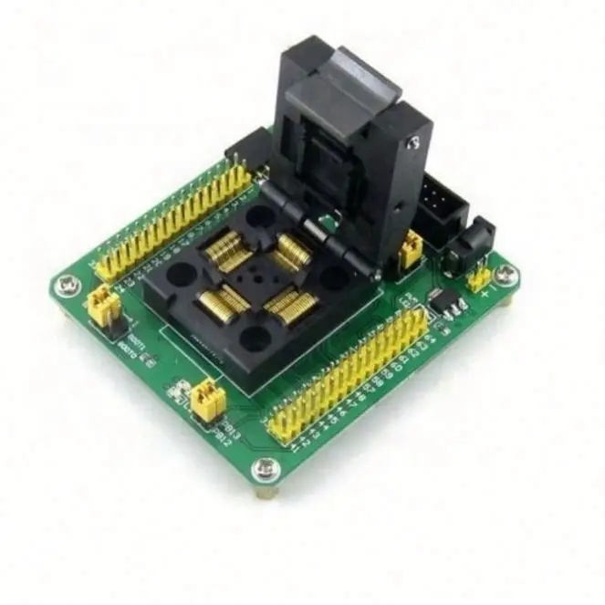 STM32 QFP64 IC Test Burn-in Socket with a Simple Board Programmer Adapter