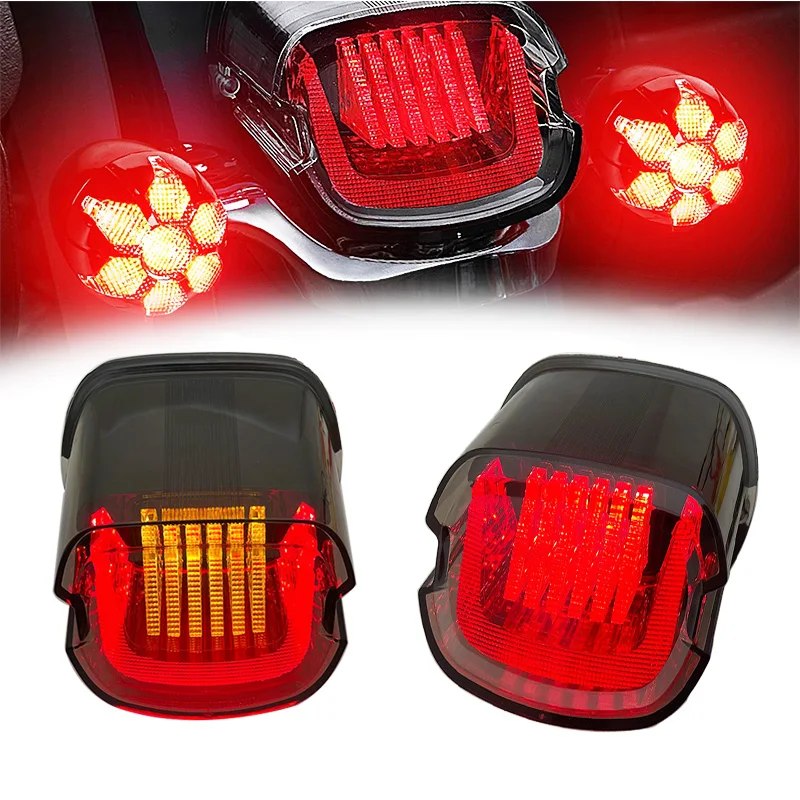 

26W Motorcycle LED Tail Light Brake License Plate Lamp Rear Stop For Sportster Dyna Road King Softail Touring Fatboy