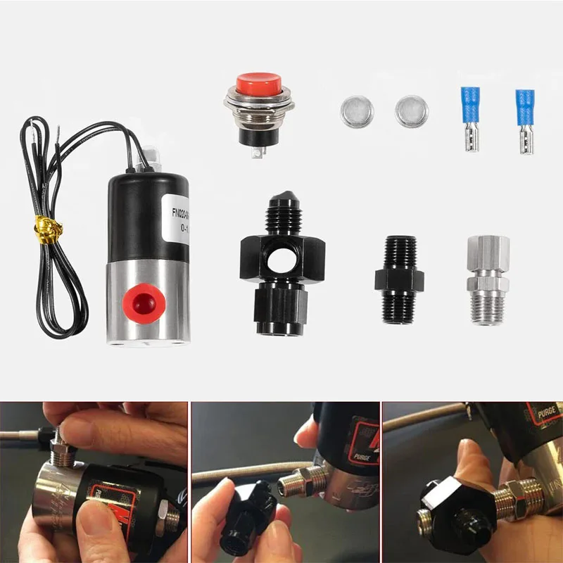 16030NOS-4AN Line Purge Valve Kit with Instructions，Releases Trapped Nitrous In Feed Lines