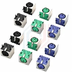 5Pcs PS2 Keyboard And Mouse Socket Female Jack Connectors 6Pin Purple Green Black - Computer Peripheral Adapter for PS-2 Devices