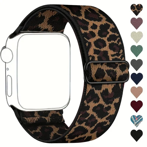 Imagen 2 del producto Bucle Solo elástico de nailon para Apple watch Ultra 49mm banda 45mm 44/46mm 41mm Scrunchie pulsera ajustable iWatch serie 6 7 8 9 10