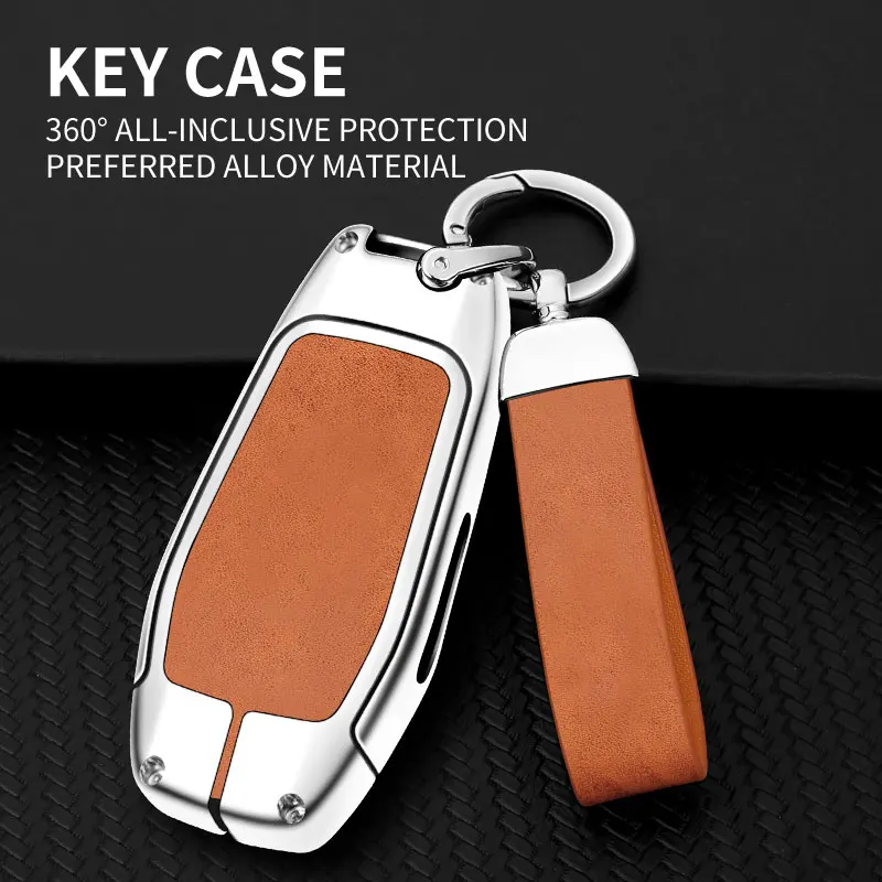 Metal Car Key Protective Case For  Ford Explorer Edge Mustang F Series Truck 2015-2017 Durable Llavero Funda Para Llave Car Gad