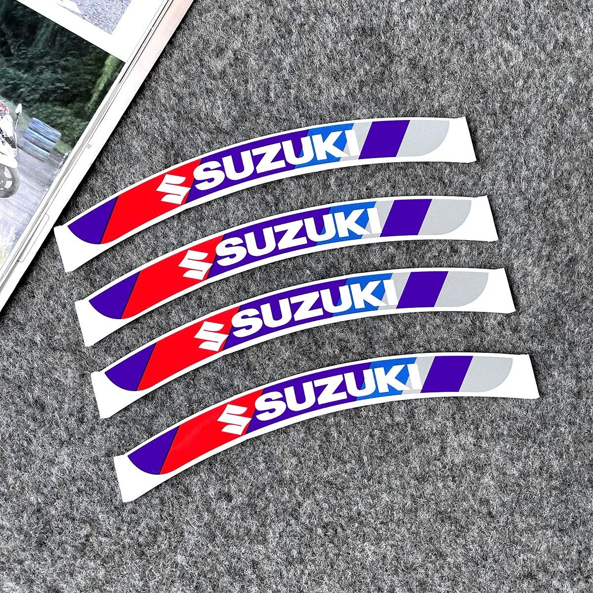 

For Suzuki Motorcycle Wheel Stickers Reflective Rim Decal Suzuki Logo Stripe Tape Accessories