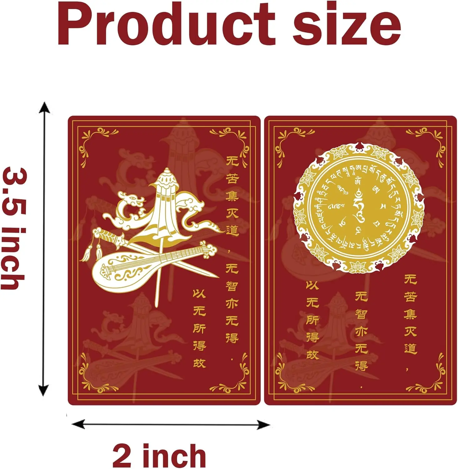 Four  Protection Amulet Feng Shui Card Symbol of Protection Feng Shui Gift Heart Meridian Talisman Card 4 Pcs ﻿