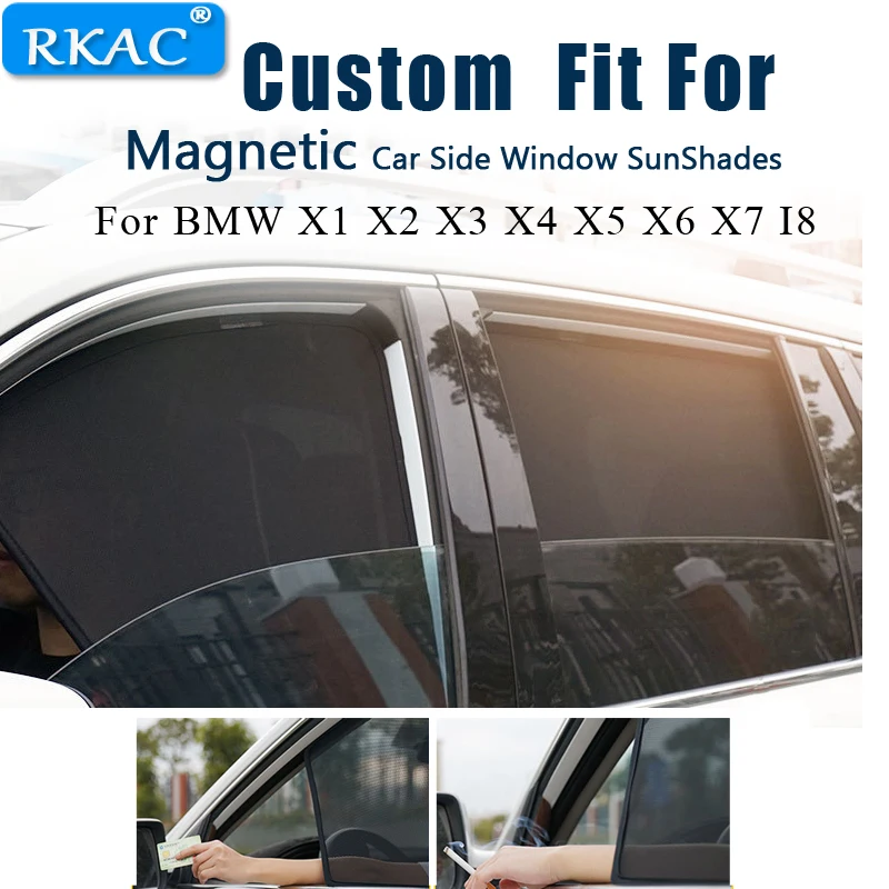 Custom fit Magnetic Car Curtain Car Side Windows Sun Visor Shield Sunshade reduce UV For BMW X1 X2 X3 X4 X5 X6 X7 I8 Travel