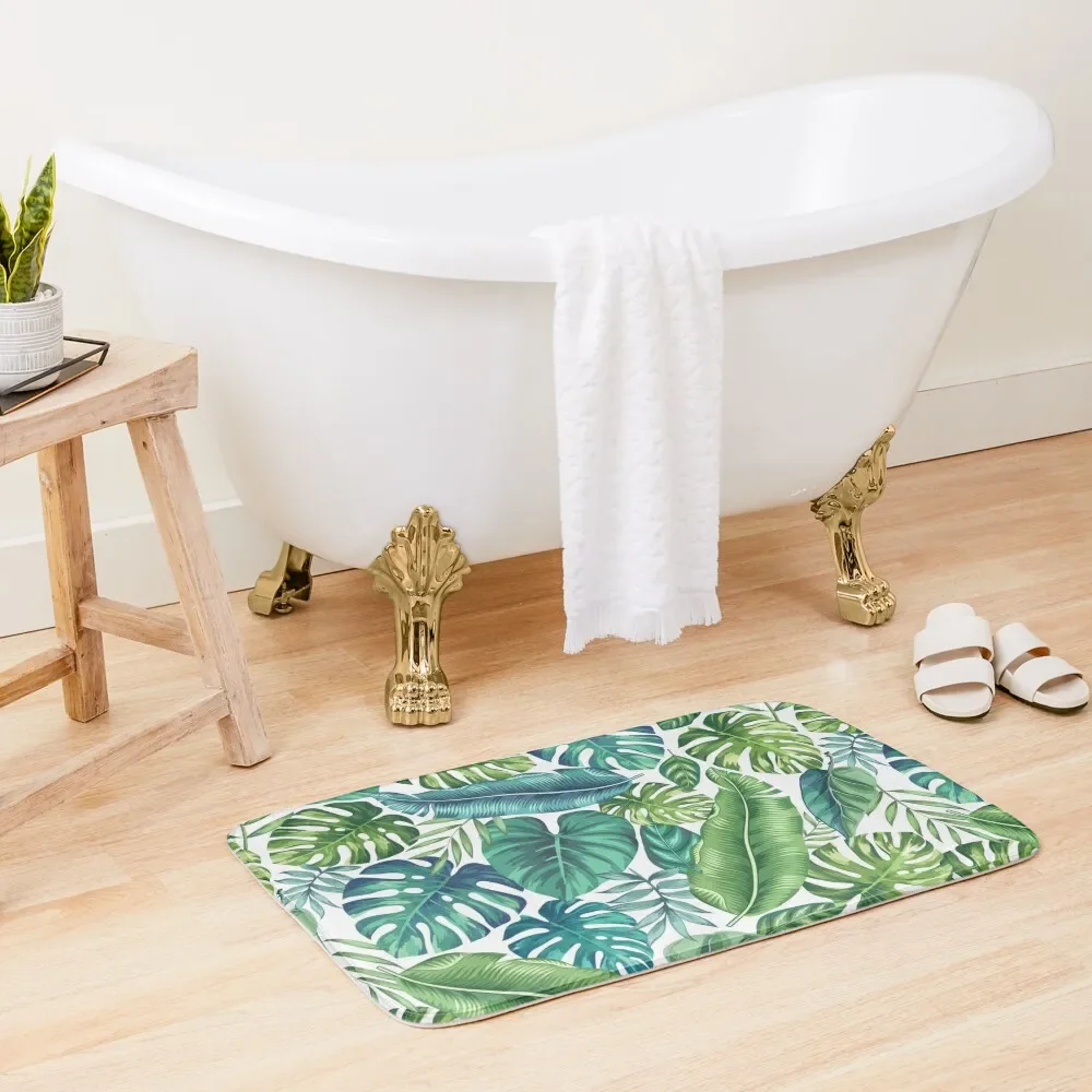 Tropical Leaves II Bath Mat Carpet For Bath Mats In The Bathroom Mats For Bathroom And Toilet Slip-Resistant Mat