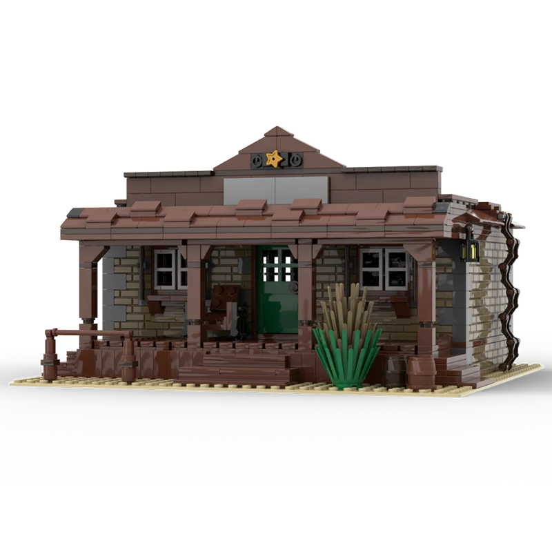 

MOC Wild West City Street Scene Sheriff's Office Model DIY Creative Assembly Building Blocks Toy Children's Birthday Gift