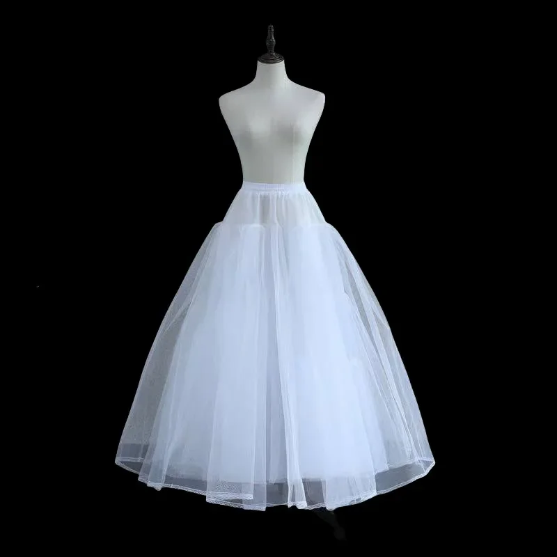 White Boneless Skirt Adult Skirt Support Multi-layer Hard Mesh Wedding Petticoat