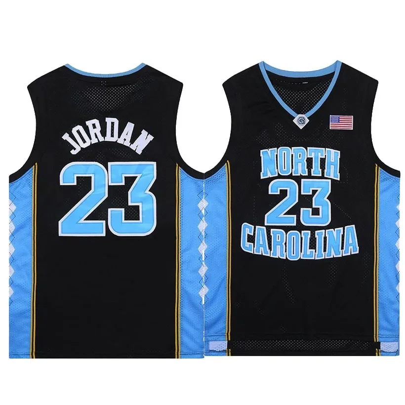 Stock Available Discounted Vintage Men's Basketball Jersey Breathable Mesh Fabric North Carolina University Version Size 15-23