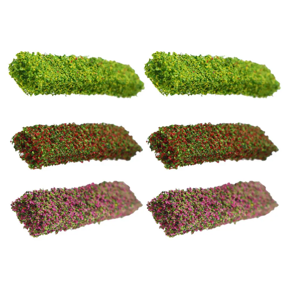 6Pcs Miniature Shrub Clusters Realistic Static Bushes for DIY Railway Scenery Architectural Landscape Garden Diorama Green