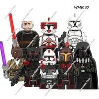 Hot Toys WM6130 Star Wars Clone soldiers Building Blocks Commander fox Coruscant Guard ARF Trooper Dath Vader Bricks Figures Toy