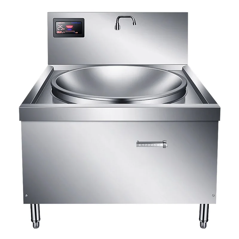 Коммерческая индукционная плита, большая кастрюля, кухонная большая плита 6 кВт, 8 кВт, мощная вогнутая индукционная плита, промышленная плита