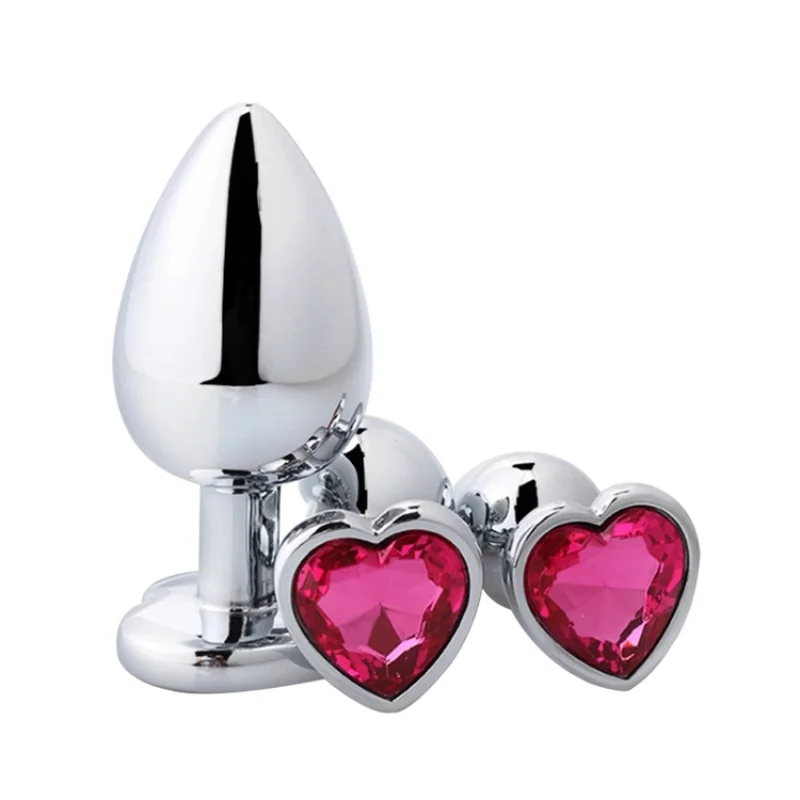 Heart shaped metal anal plug Sex Toys Stainless Smooth Steel Butt Plug Tail Crystal Jewelry Trainer For Women/Man Anal Dildo