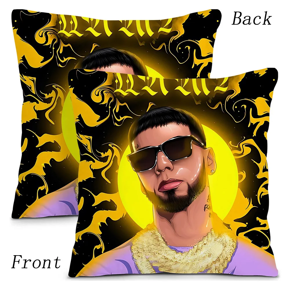 Famous rapper Anuel AA Pillow Covers Cartoon Sofa Decorative Home Double-sided Printing Short Plush Cute Cushion Cover