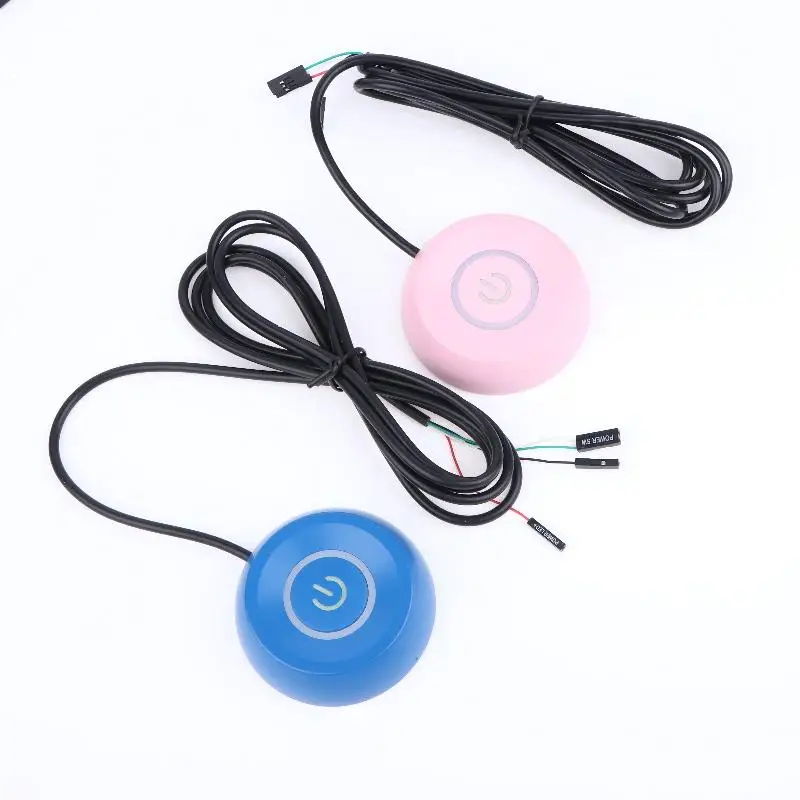 External Wired PC Power Switch Button with LED Desktop Computer On Off Extension Quick Control for Workstation Home Use