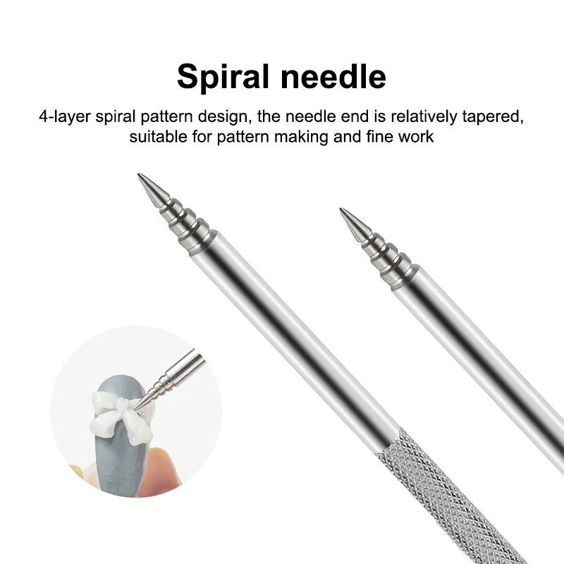 ปากกาแกะสลักเล็บสองหัว 12.5 ซม. อเนกประสงค์ สำหรับผสมเจลขัดเงา ปากกาสร้างเล็บ DIY แปรงแกะสลักดอกไม้ 3 มิติ