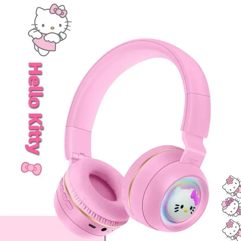 NEW Children's Earphones AH-908D Sanrio Hello Kitty Cute Cartoon Headwear Creative Wireless Music Bluetooth Earphones