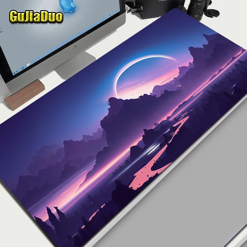 

40x90 View At Night Anime Mouse Pad XXL Computer Keyboard Table Pad Gaming Hoom Accessories for Gamer Mange Mousepad Pc Cushion