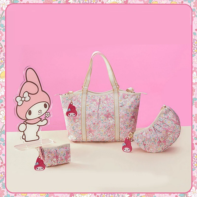 8-calowa nowa kreskówka Sanrio moja melodia z nadrukiem Anime damska płócienna torba uniwersalna torebka Crossbody torba Tote Festival prezent