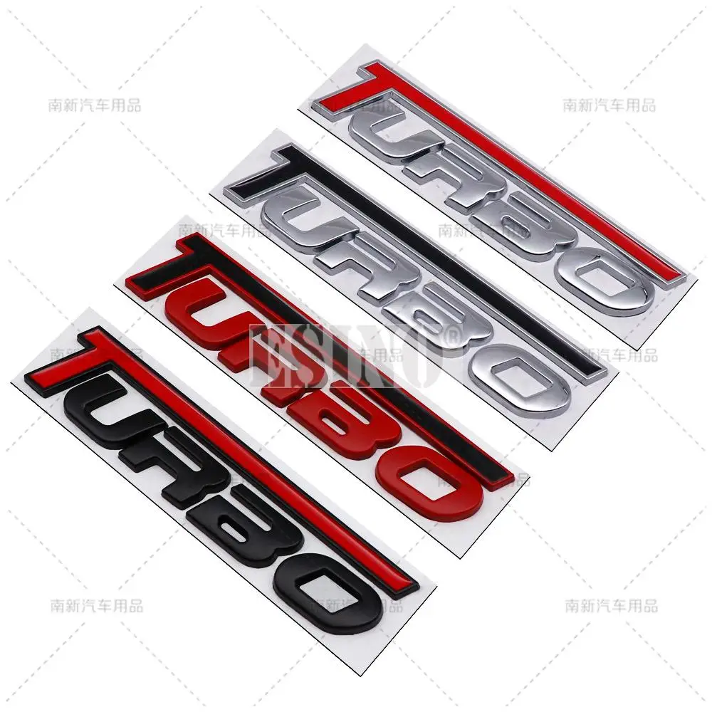 Car Styling New Design Colorful Turbo 3D Metal Zinc Alloy Universal Fender Emblem Rear Trunk Badge Sticker Decal