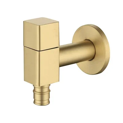 

Solie Brass Brushed Gold Washing Machine Faucet Wall Mounted Copper Washer Faucet Bathroom Mop pool faucet Single Cold Tap BT03