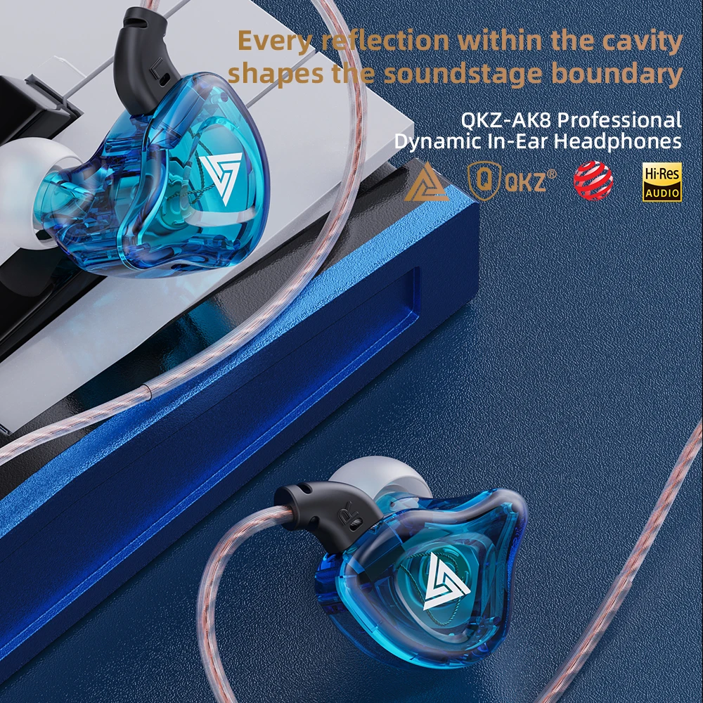 QKZ AK8 High-Fidelity In-Ear-Kopfhörer mit In-Line-Steuerung und High-Definition-Audio